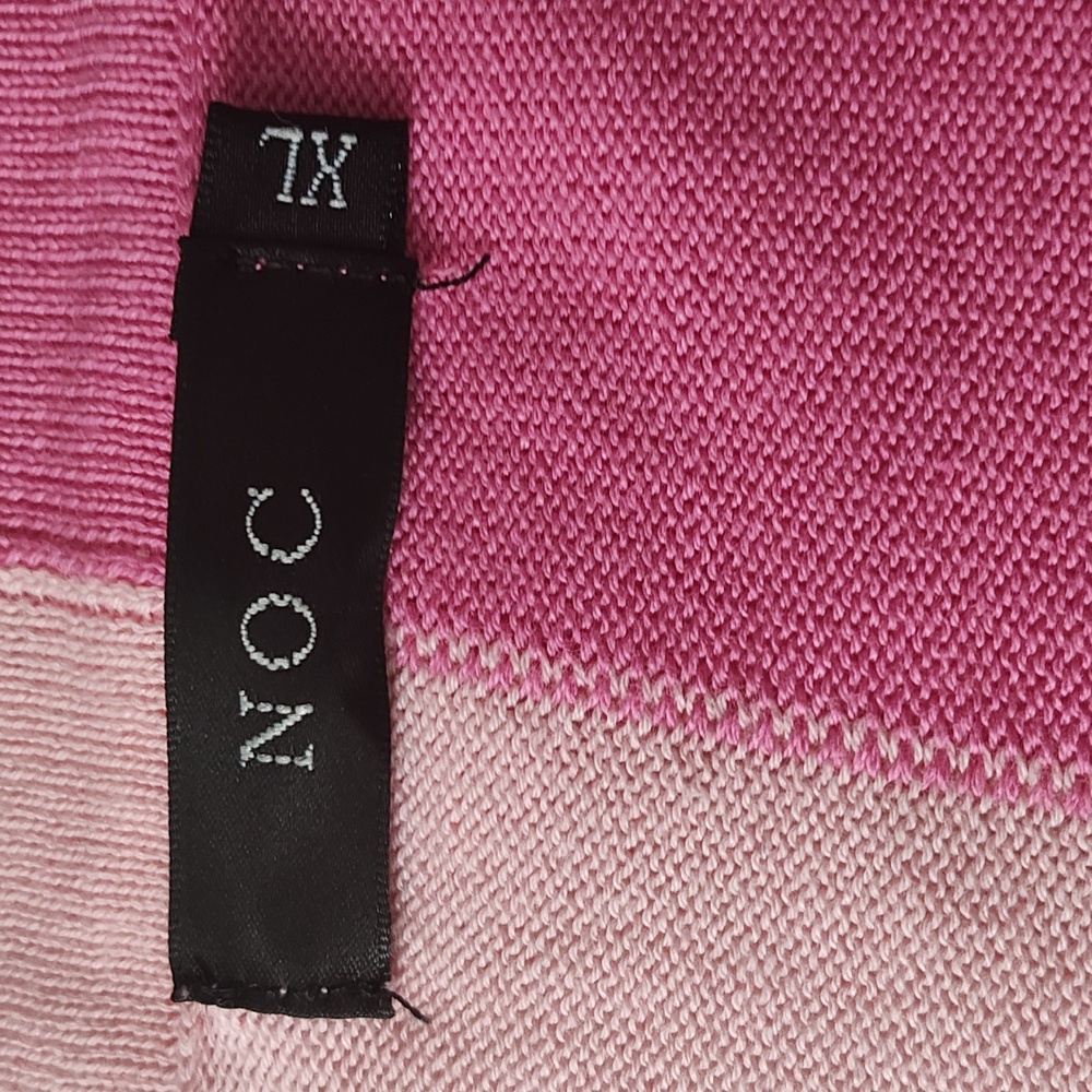 Pink Colorblock V-Neck Blouse - Picture 8 of 11